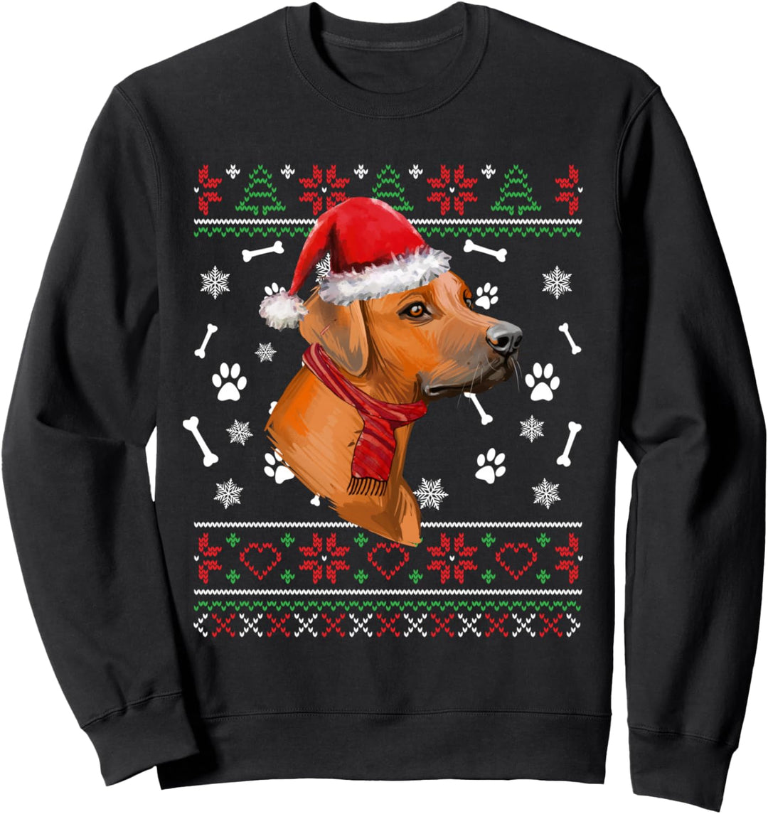 Ugly Sweater Christmas Rhodesian Ridgeback Hund Weihnachten Sweatshirt