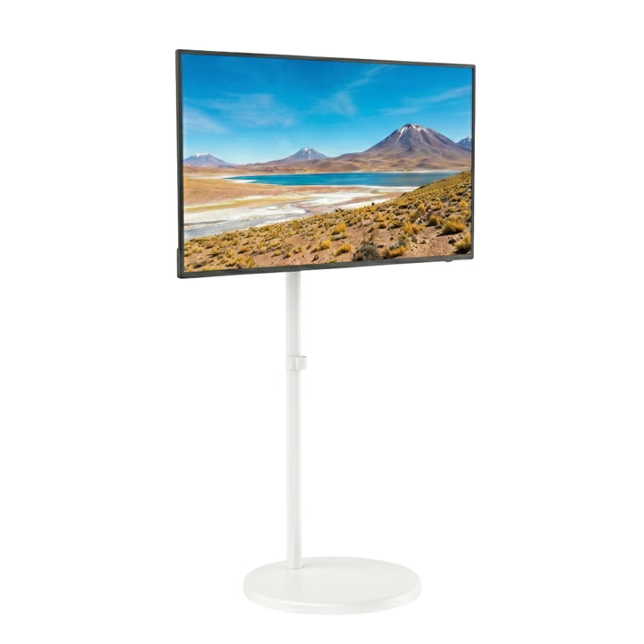 Spacetronik Mobiler TV Ständer Weiss Rollbar für 17–35 Zoll Monitor & Fernseher, Mobiler TV Standfus