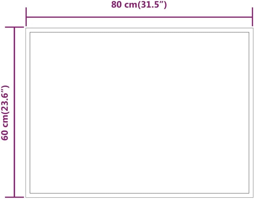vidaXL LED-Badspiegel 80x60 cm 80 x 60 cm, 80 x 60 cm