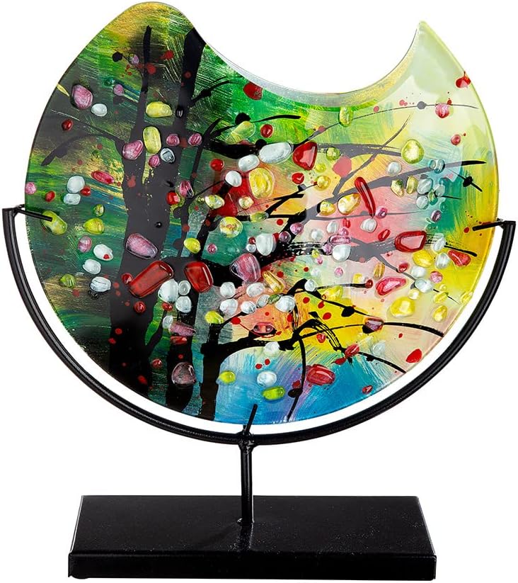 GILDE GLAS art Deko Vase, Mehrfarbig, Höhe 37 cm, 39297