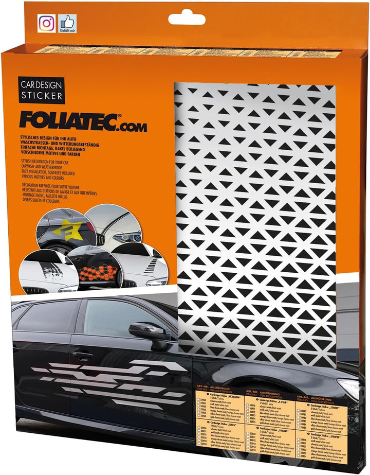 FOLIATEC Scheiben Sticker Vector Auto Aufkleber, schwarz glänzend, 45 x 40 cm Schwarz Glänzend Vecto