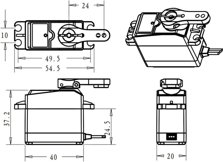 ANNIMOS 35kg PRO Coreless RC Servo Hohes Drehmoment Edelstahl Getriebe Hobby Servomotoren 270 Grad 2