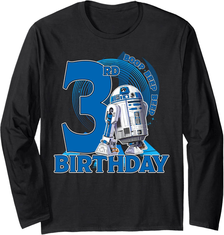 Star Wars R2-D2 Boop Beep Beep 3rd Birthday Langarmshirt