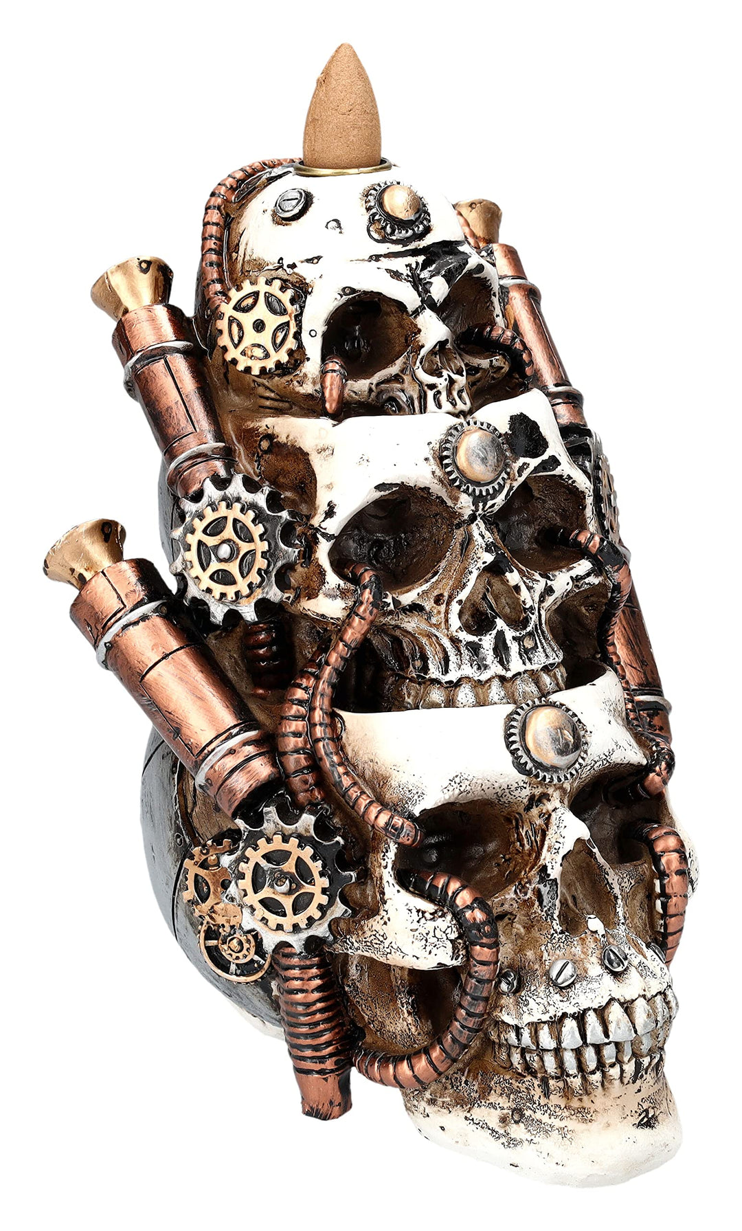 Rückfluss Räuchergefäss Totenköpfe Steampunk | Backflow Wasserfall Räucherhalter