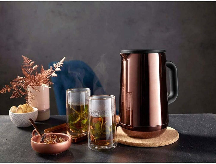 WMF Impulse Thermoskanne 1l, Isolierkanne für Tee oder Kaffee, Druckverschluss, hält Getränke 24h ka