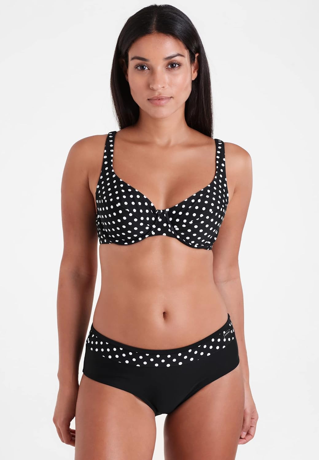 Lascana Damen Bügel-Bikini Raffungen, Verstellbare Träger, Grosse Grössen M/LE Schwarz, M/LE Schwarz