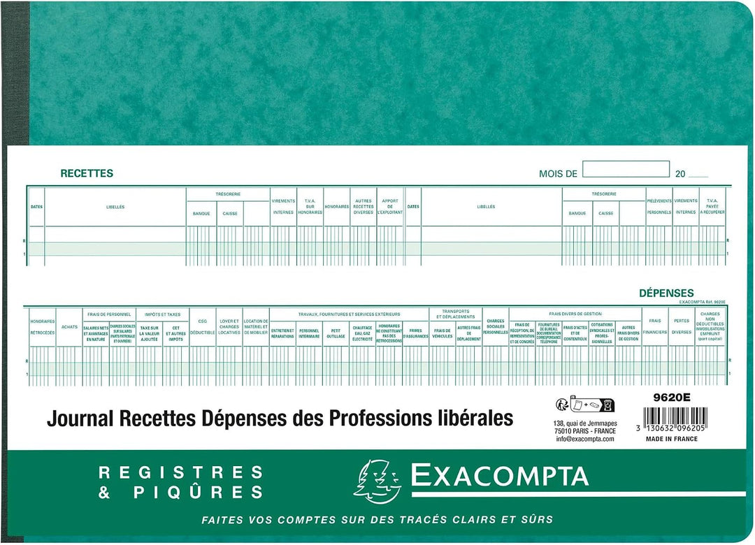 EXACOMPTA Geschäftsbuch "Recettes/Dépenses professions libé-