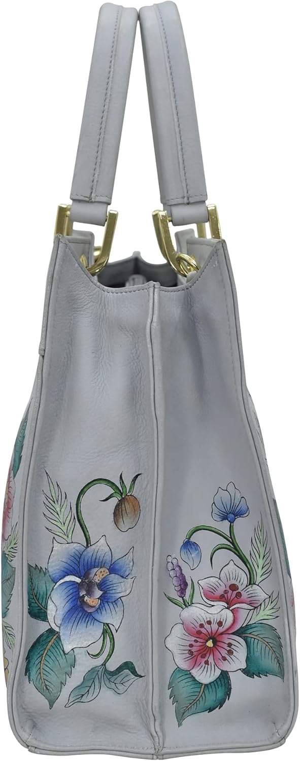 Anuschka Handbemalte Satchel Tasche aus Echtleder Floral Charm, Floral Charm