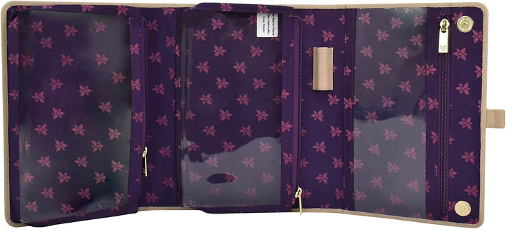 Anuschka Reise Organizer Mappe - Wanderlust Kollektion - Nylonstoff mit Leder Trim und Kunstdruck Bu