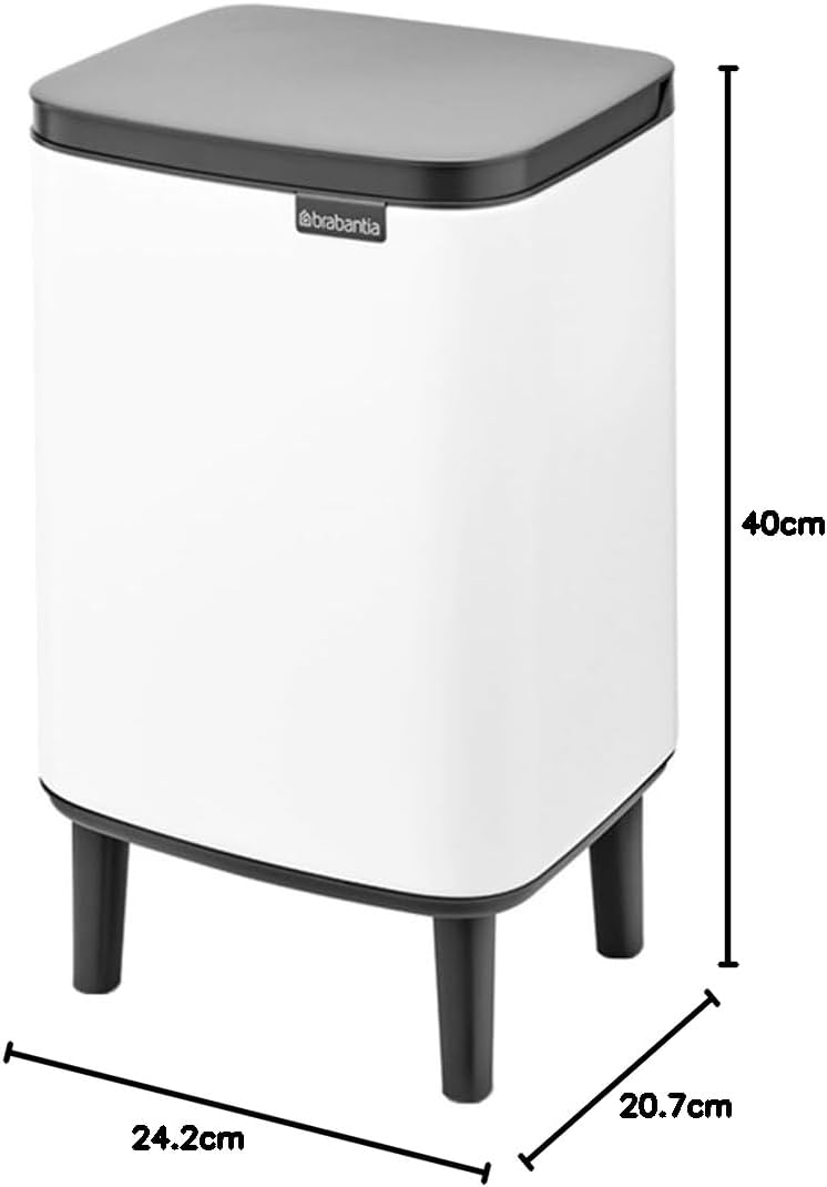 Brabantia - Mülleimer Bo Hi 7L mit Soft-Close-Deckel, herausnehmbarem Inneneimer und Transportgriff