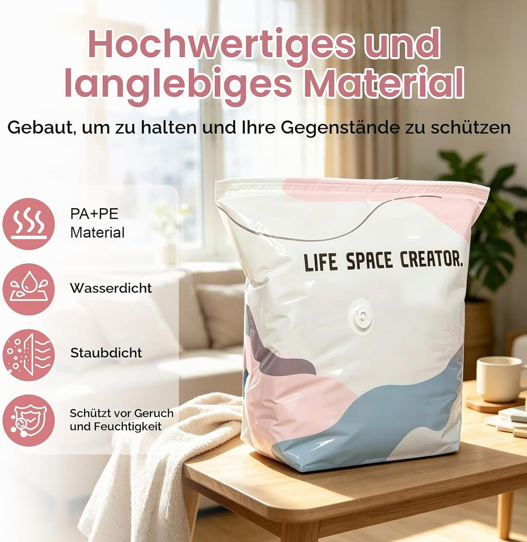 Vakuumbeutel ohne pumpe,4 Pcs (2 * 80 x100x40cm, 2 * 70x50x30cm).2026 New Vakuumbeutel Wiederverwend