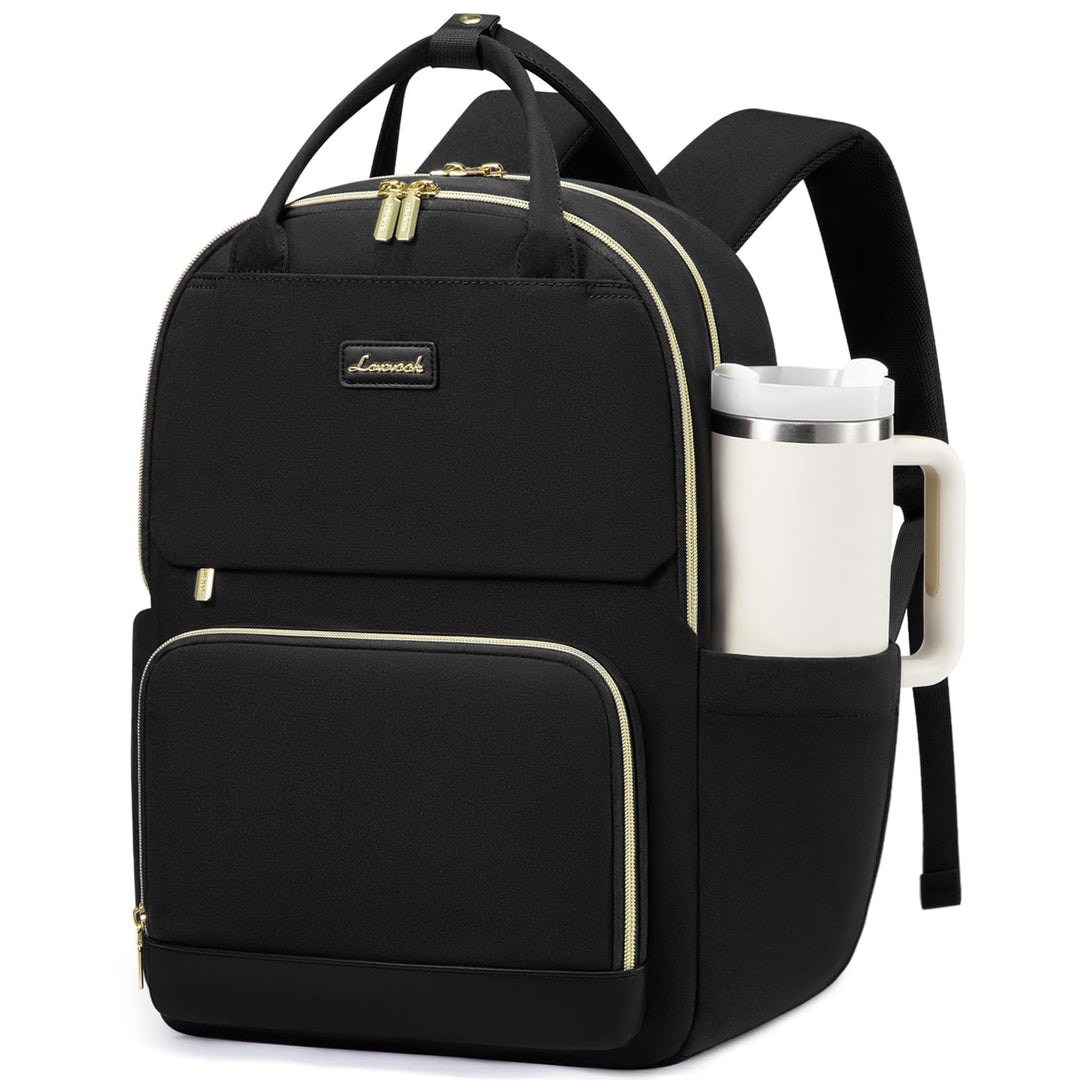 LOVEVOOK Rucksack Damen, 15.6 Zoll Laptop Schulrucksack Teenager mit Grossem Flaschenfach, Uni Schul