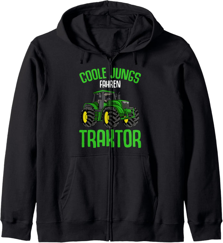 Coole Jungs fahren Traktor Trecker Jungen Kinder Kapuzenjacke