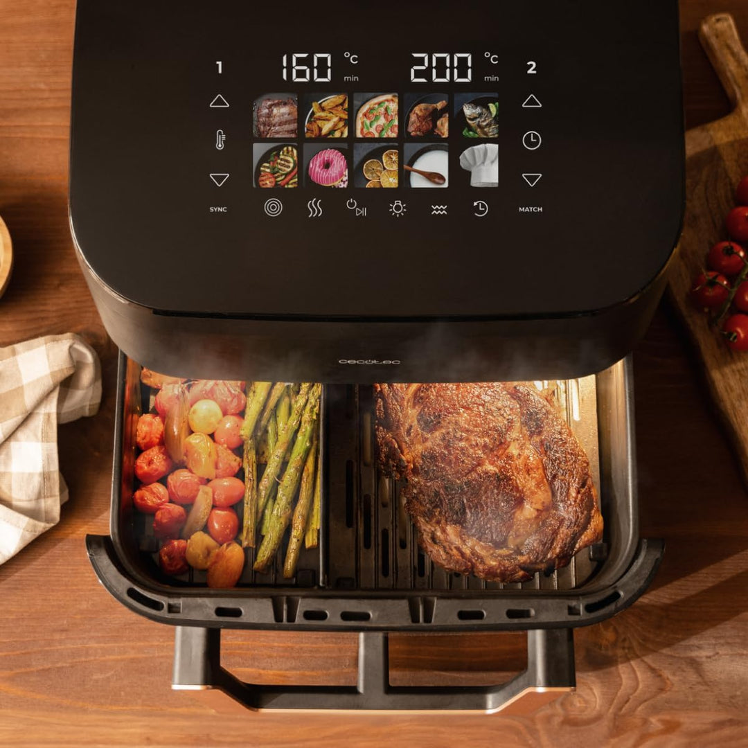 Cecotec Heissluftfritteuse ohne Öl - 10L - Grill - Doppelwiderstand - Integrierter Smoker - Air Frye