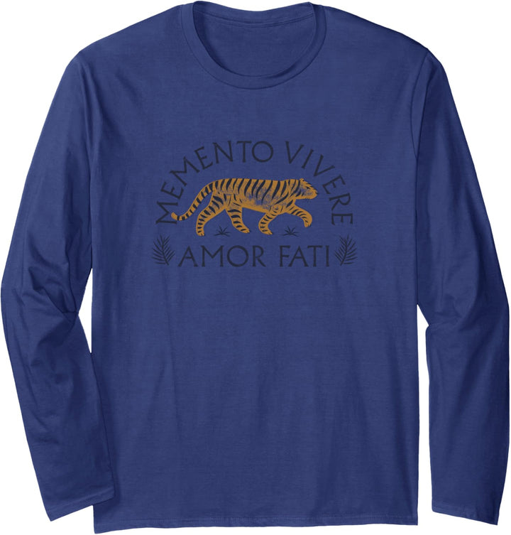 Stoisches Zitat | Amor Fati | Gebrannte Orange Langarmshirt