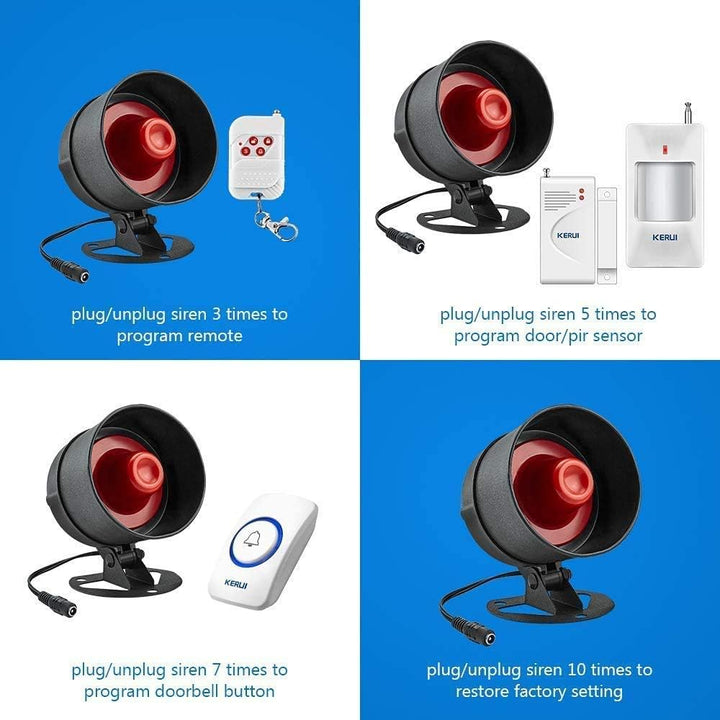 KERUI Drahtloses Hausalarmsystem Einbruchmeldeanlage Kit mit 115dB Alarm Arbeit mit Garage, Haus, La
