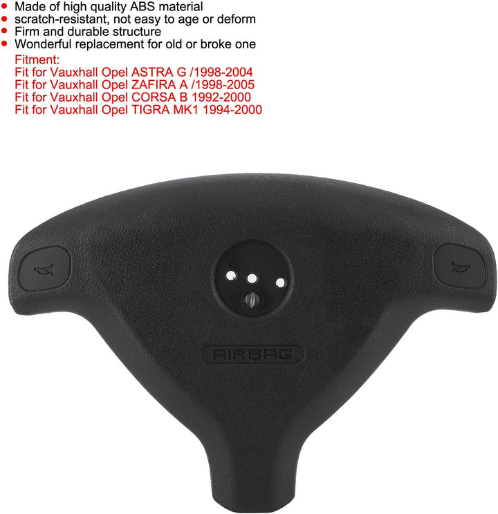 Lenkradabdeckung, Kratzfeste ABS Radabdeckung 90437285 199180 Ersatz Passend für Opel Astra G/Zafira
