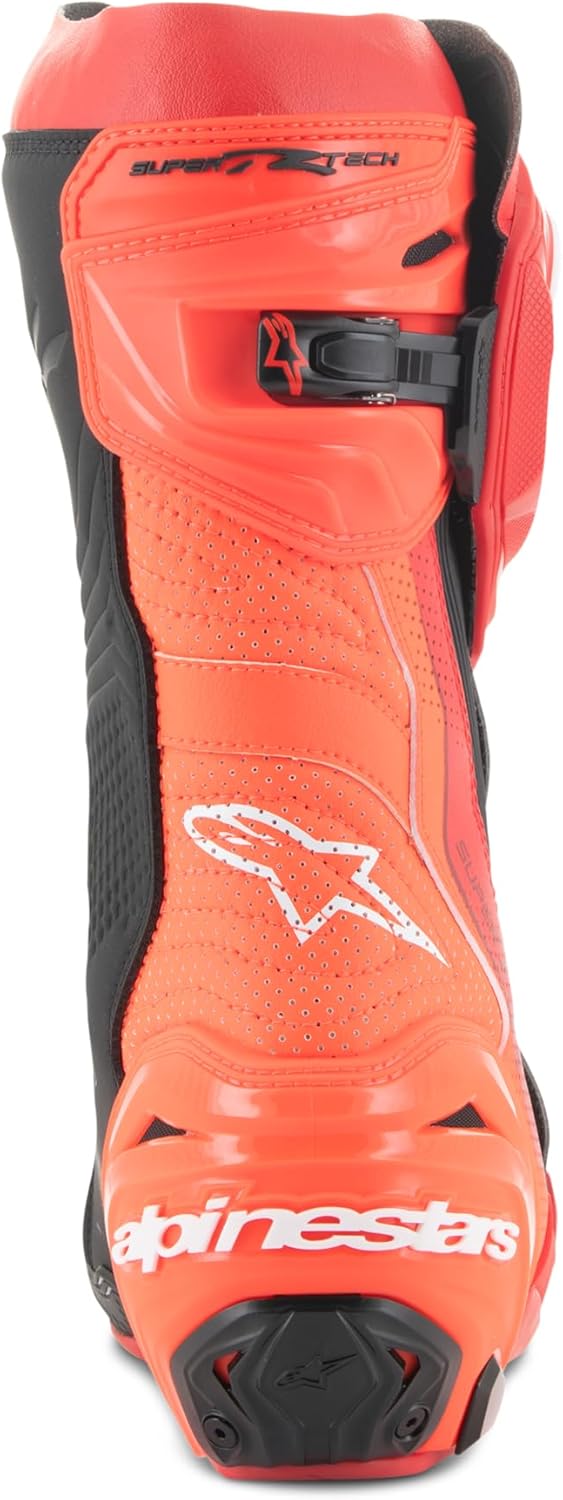 Alpinestars Supertech R Vented Motorradstiefel 45 EU Bright Red Red Fluo, 45 EU Bright Red Red Fluo
