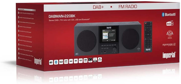 Imperial DABMAN-220BK - DAB Plus FM Radio - Bluetooth V5.3 - USB Wiedergabe und Ladefunktion - Gross