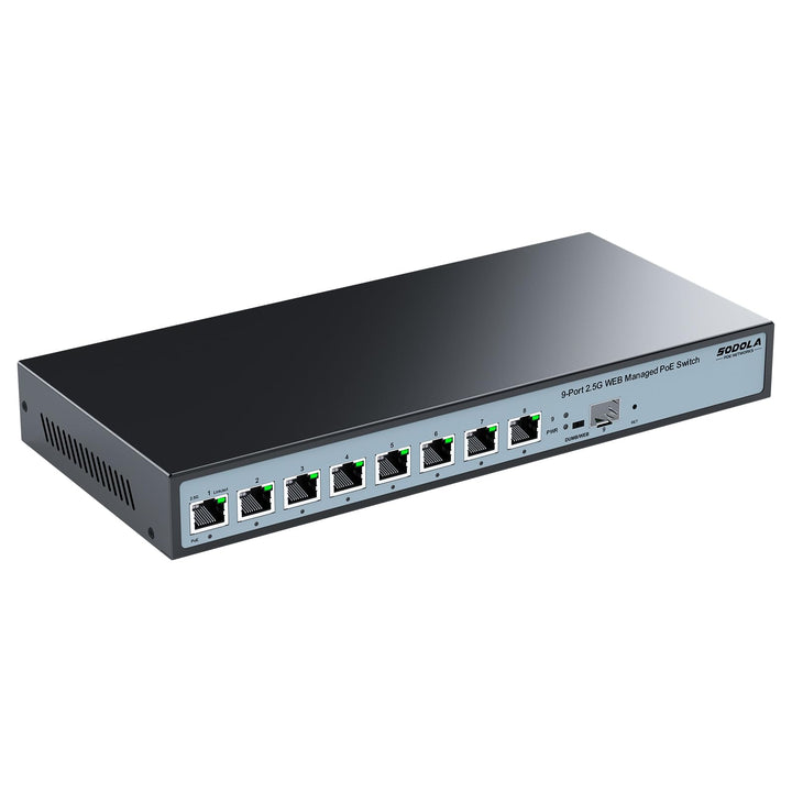 8 Port 2.5G Web Managed PoE Switch 120W|1X 10G SFP+&amp;4 x 2.5GBase-T PoE Ports, Max 90W PoE Output, IE
