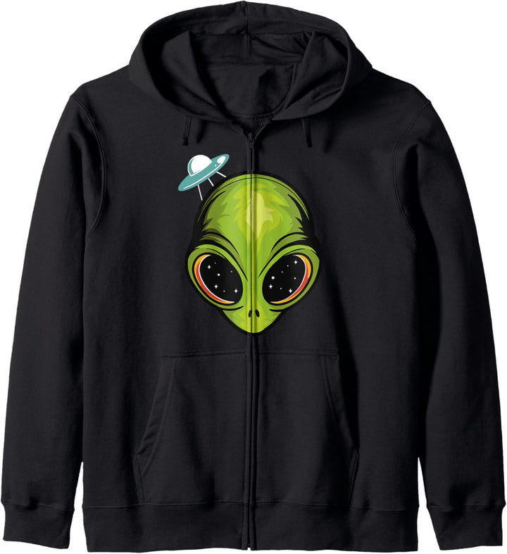 Alien Kopf I Buntes Alien I UFO I Ausserirdische I Weltraum Kapuzenjacke