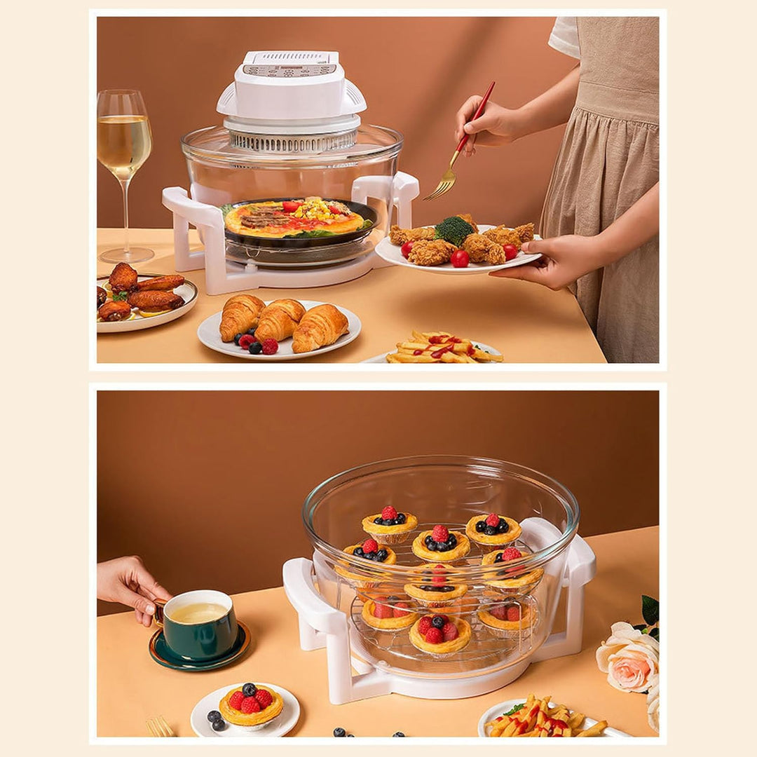 Glas-Luftfritteuse, 360 Grad Sichtbare ölfreie Lebensmittelfritteuse, 12 L Elektrische Fritteuse mit