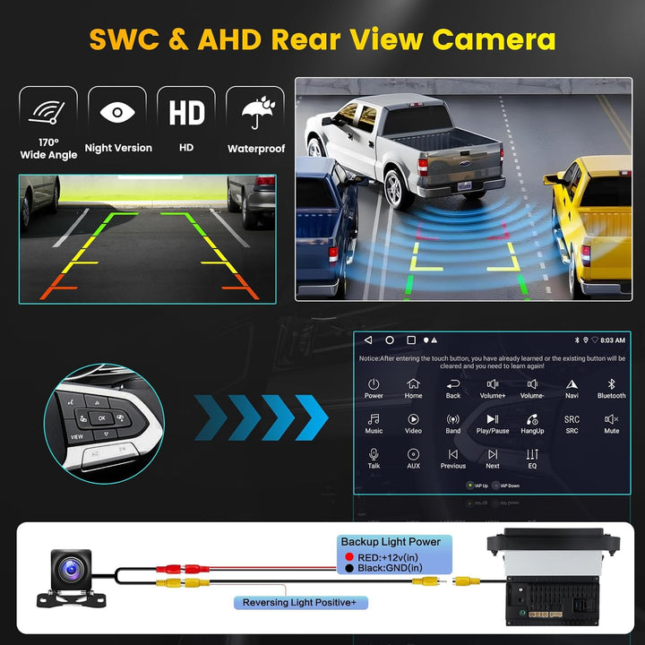 Hikity 2G+64G Autoradio Android 15 für FIAT Panda 2003-2012 mit 7-Zoll-Touchscreen, Autoradio für FI