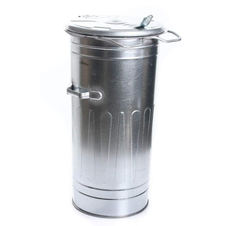 rg-vertrieb verzinkte Mülltonne 110L mit Deckel – robuster Abfallbehälter aus Stahlblech, feuerfest,