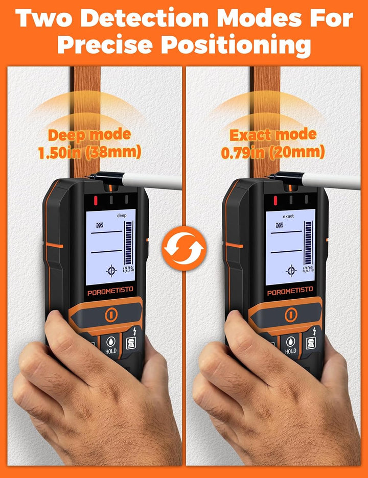 2-in-1 Stud Finder mit Feuchtemesser DSF06 für Holz, Metall, AC-Kabel | Wandscanner Metallortungsger