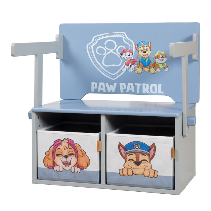 Klappbare Sitzbank Paw Patrol + 2 wendbare Aufbewahrungsboxen - Umbaubar zum Kindertisch - Ab 18 Mon