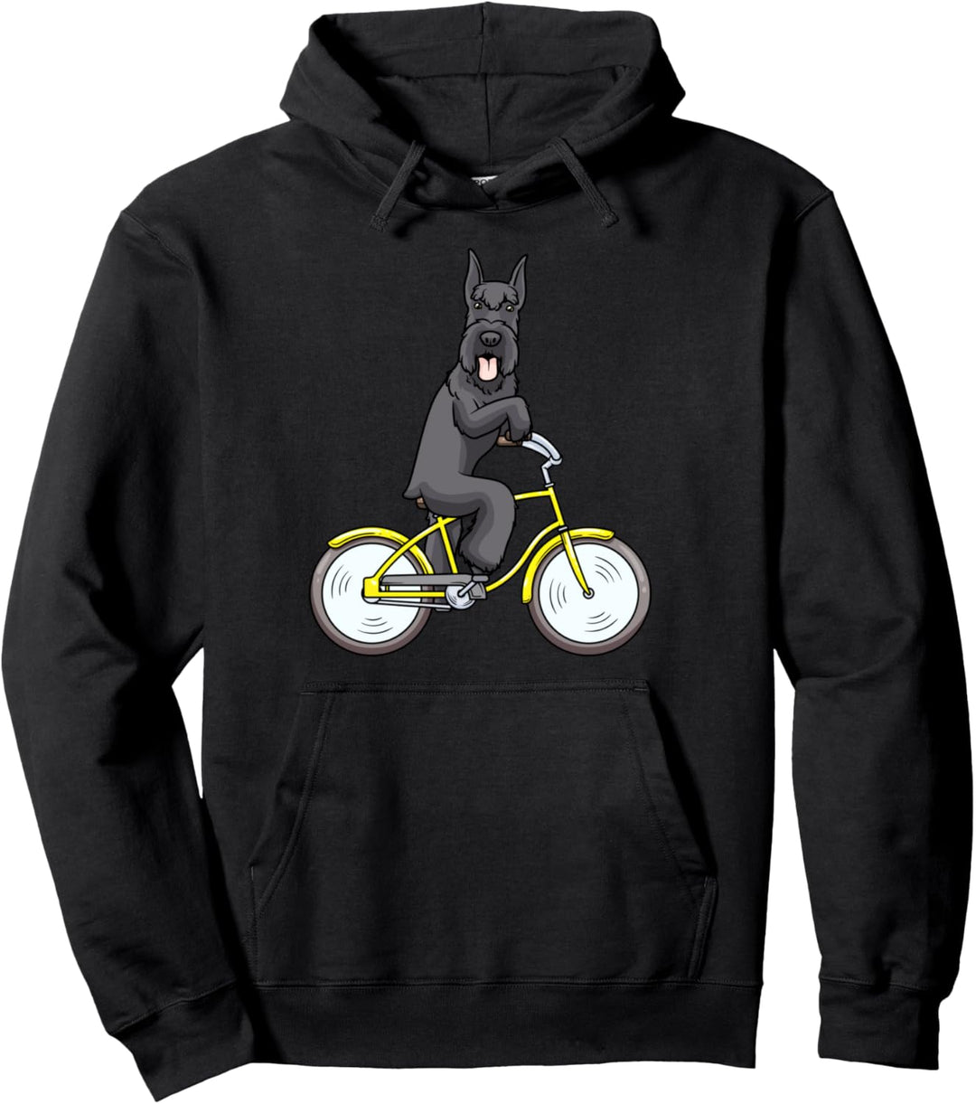 Riesenschnauzer Hund Mit Fahrrad Pullover Hoodie