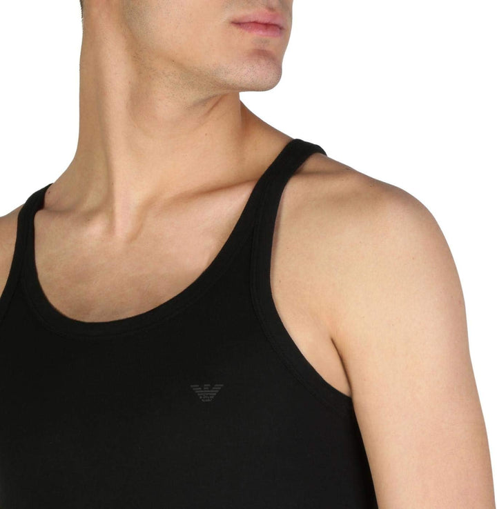 Emporio Armani Herren Schlafanzugoberteil (2er Pack), Black/Grey Melange