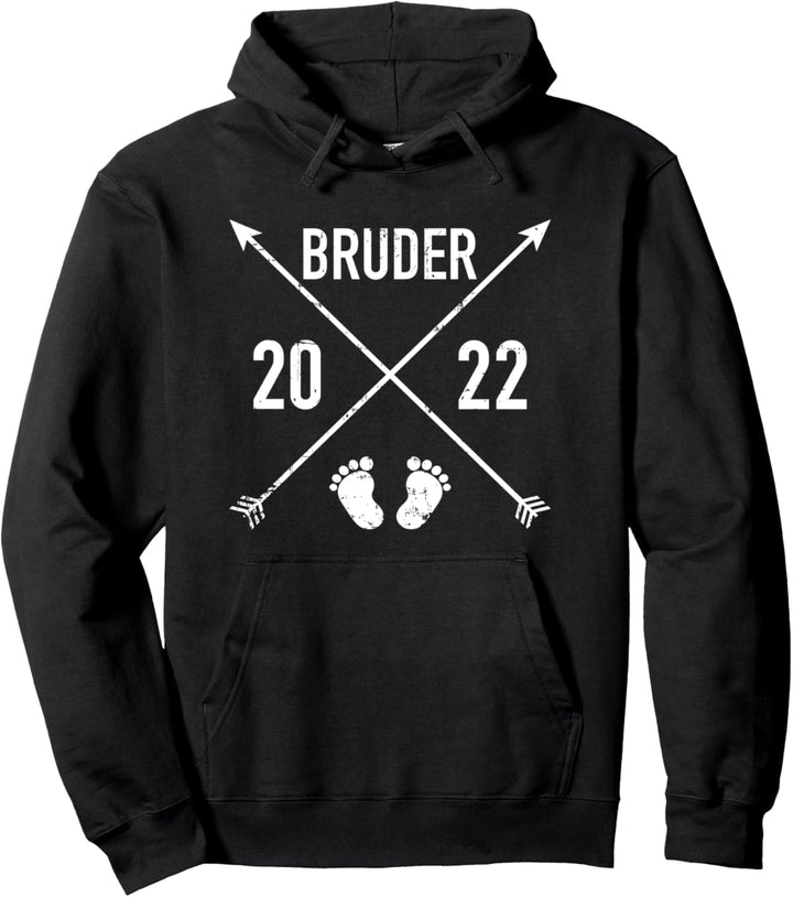 Bruder 2022 Hipster Schwangerschaft Ankündigung Pullover Hoodie