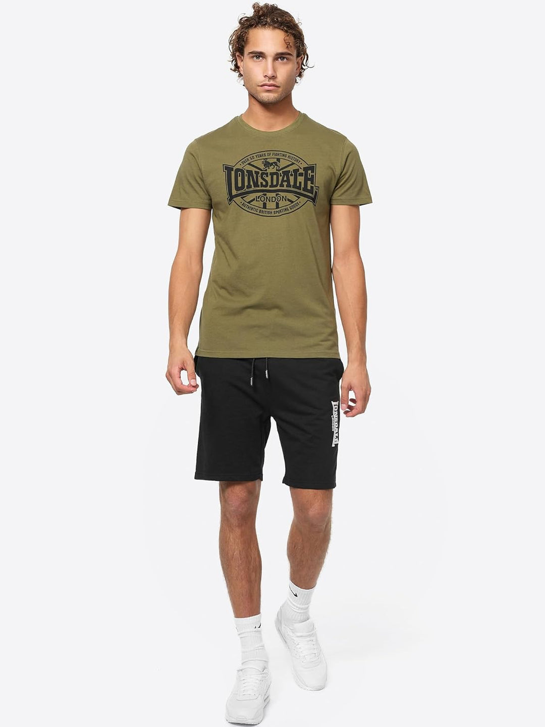Lonsdale Herren Morham Freizeit T-Shirts S Black/Olive, S Black/Olive