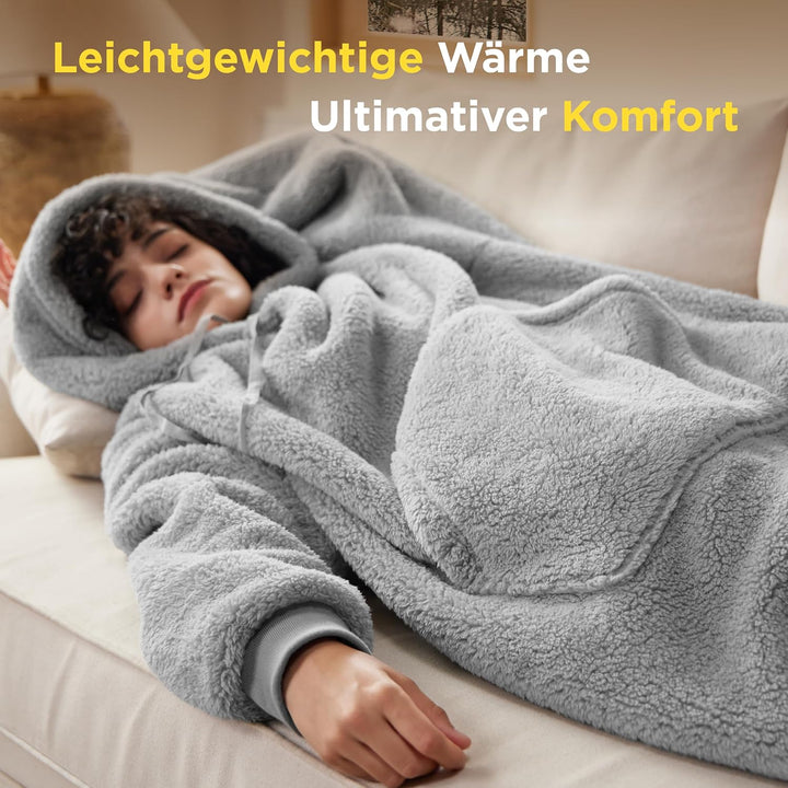BEDSURE Hoodie Decke mit Ärmeln - Tragbare Decke zum Anziehen Erwachsene Kuschelpullover, Warm Kusch