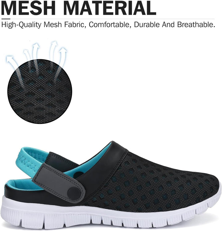 SAGUARO Sommer Unisex Clogs Hausschuhe Mesh Atmungsaktiv Gartenschuhe Gr. 36-48 38 EU Blau, 38 EU Bl
