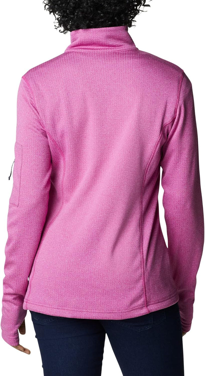Columbia Damen Park View Half-Zip Grid Fleecejacke mit halbem Reissverschluss Wild Fuchsia Heather S