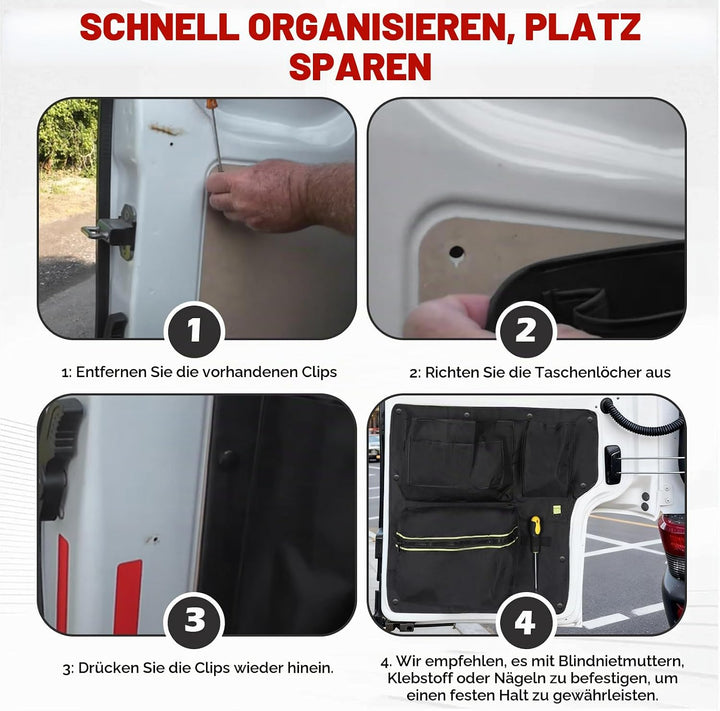 Scheunentor-Aufbewahrungsorganizer kompatibel mit VW T4 1990-2003, 2 Pcs Scheunentür Lagerorganisato