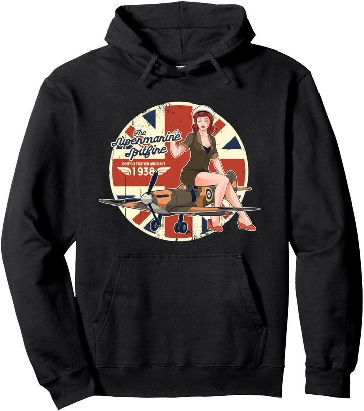 Supermarine Spitfire RAF WWII Flugzeug Pinup Pullover Hoodie