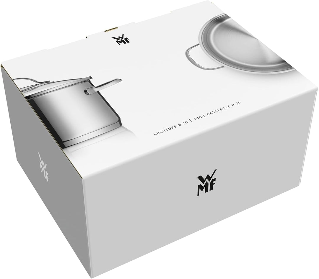 WMF Quality One Kochtopf gross 20cm, Glasdeckel mit Dampföffnung, Nudeltopf, Fleischtopf Induktion 4