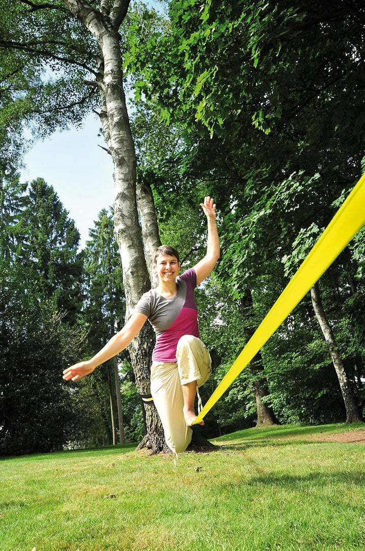 HUDORA Slackline Set mit Baumschutz - Balancierseil - 76656