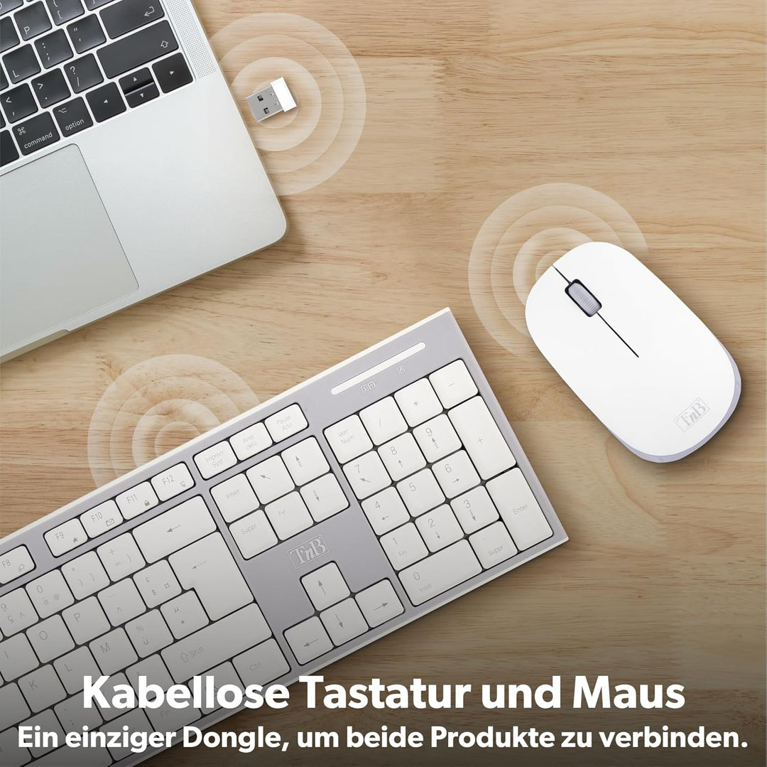 T'nB Ensemble Clavier - Souris sans fil Classy (Gris/Blanc)