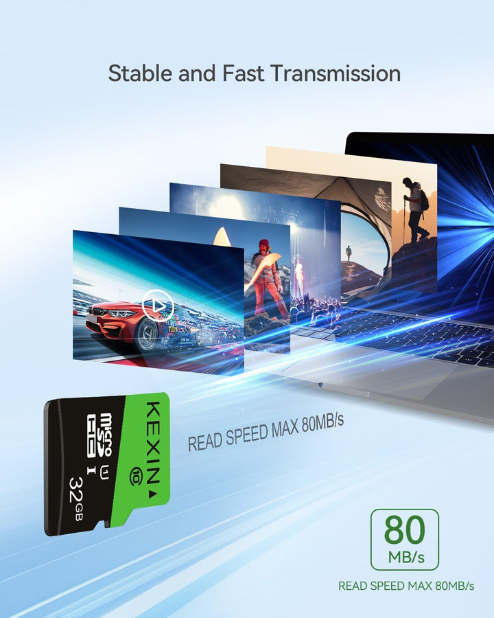 KEXIN Micro SD Karte 32GB 3er Pack, Speicherkarte MicroSD mit Adapter, SD Karte 32GB, UHS-I, U1, C10