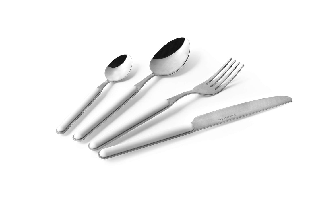 Excelsa Eclipse Besteck-Set, 24-teilig, Edelstahl 18/0 Weiss, Weiss