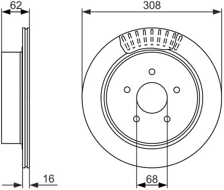 Bosch BD1449 Bremsscheiben - Hinterachse - zwei Bremsscheiben pro Set