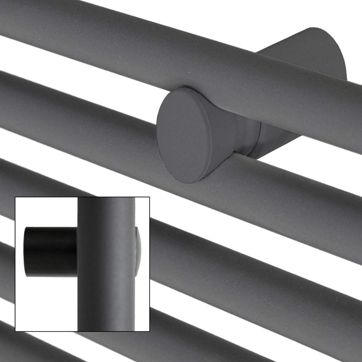 ECD Germany Badheizkörper Mittelanschluss 300 x 800 mm Anthrazit gerade mit Anschlussgarnitur inkl.