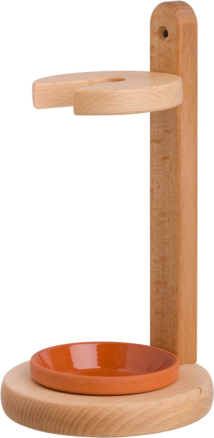 WC Bürste, Holz Klobürste mit WC Ständer aus Buchenholz, Bürste mit Randreiniger