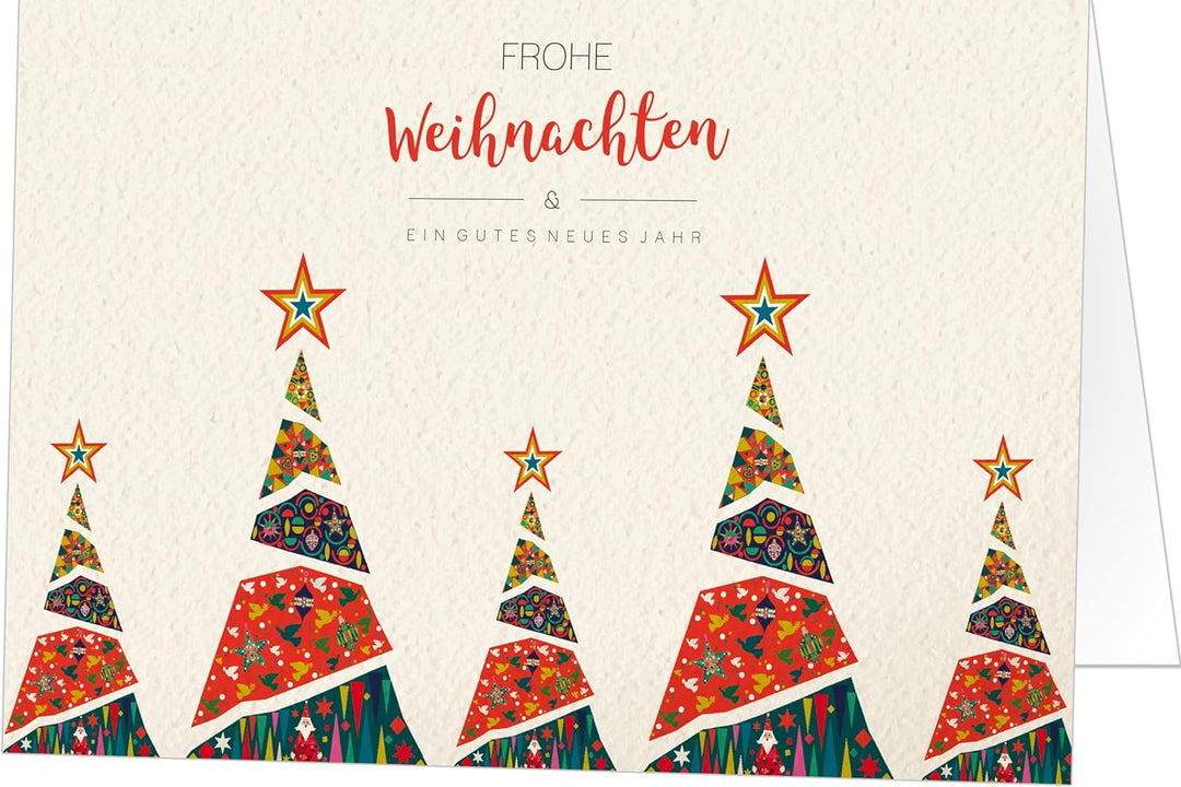 Weihnachtskarten Set 5 x 20 Motive, 100 exklusive Klappkarten mit Umschlag 100 Stück, 100 Stück