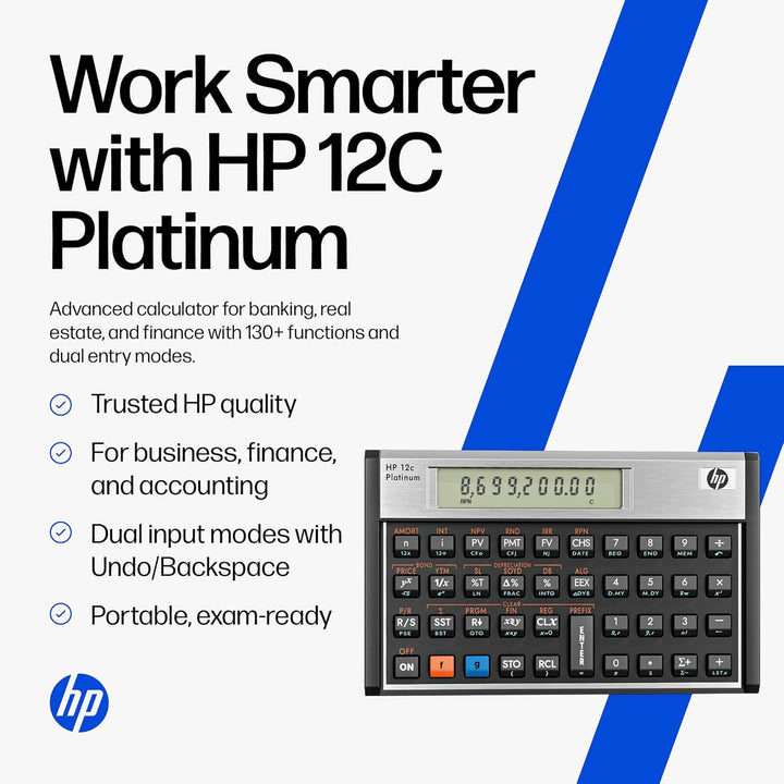 Hewlett Packard HP12C Finanzmathematischer Taschenrechner UPN algebraisch programmierbar Platin