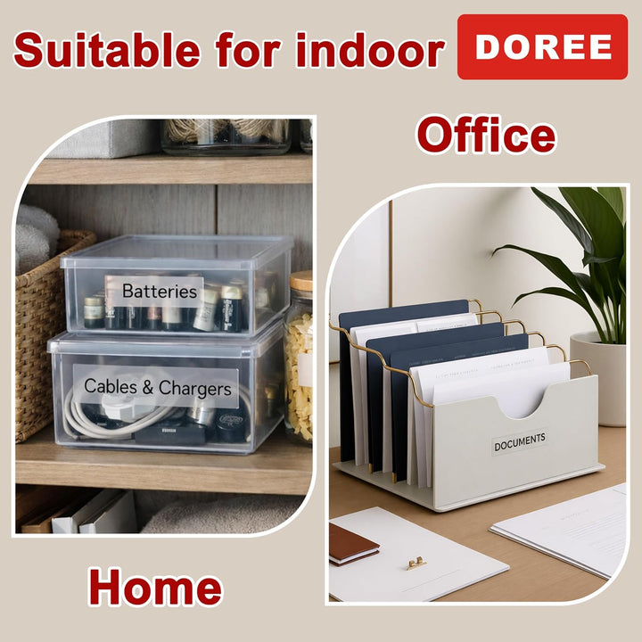 DOREE 10pack Schwarz auf Transparent 16951 12267 S0721530 12mm x 4m,kompatibel mit Dymo Letratge LT-